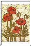 Faltkarte Geburtstag (Batik Mohn)