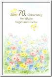 Faltkarte 70. Geburtstag (Blumenmalerei)