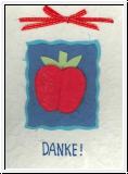 Faltkarte Danke (handmade, Apfel)