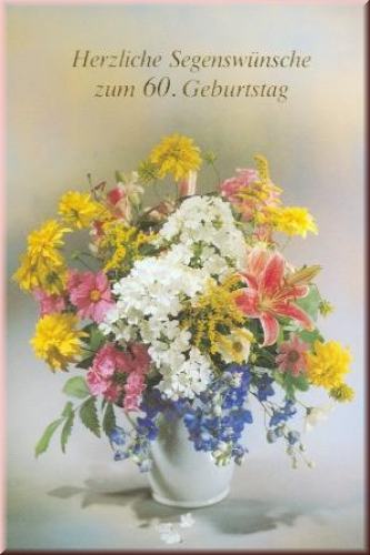 Faltkarte 60 Geburtstag Blumen In Vase